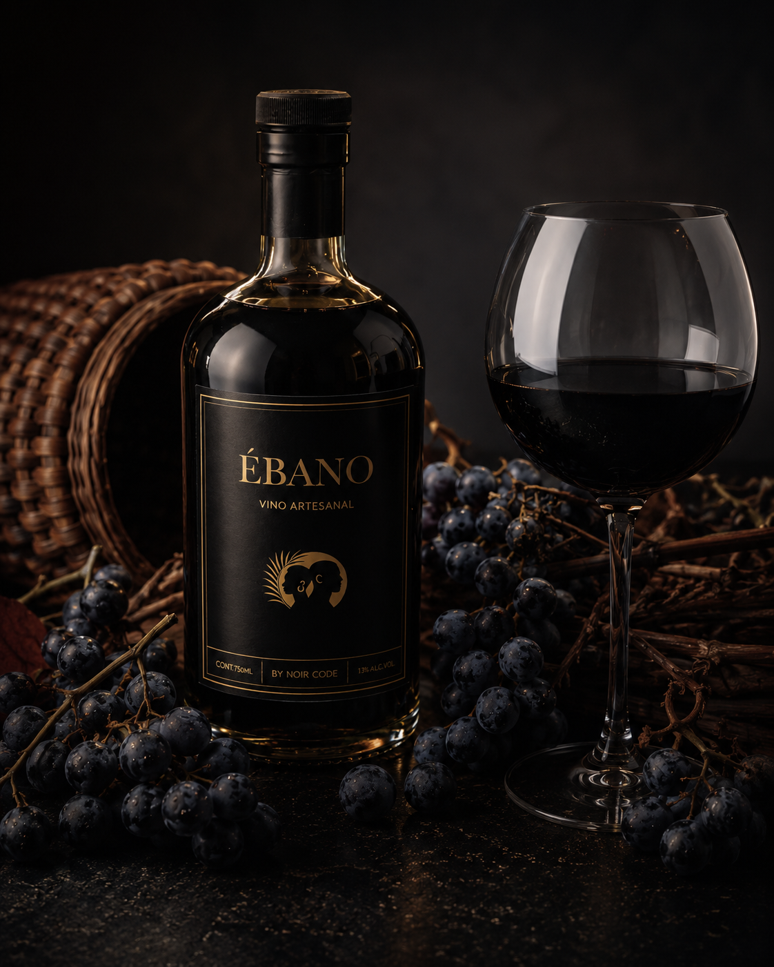 Botella Ébano · Vino artesanal